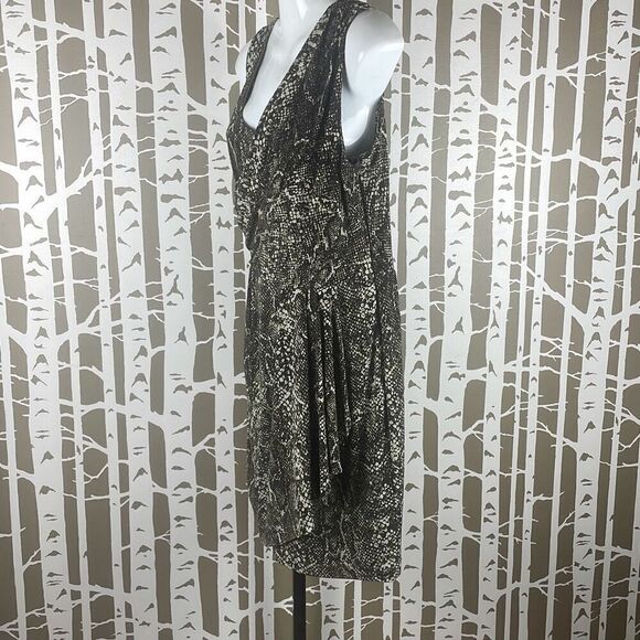 Calvin Klein Olive Green Snake Print Dress 10 - Picture 2 of 13